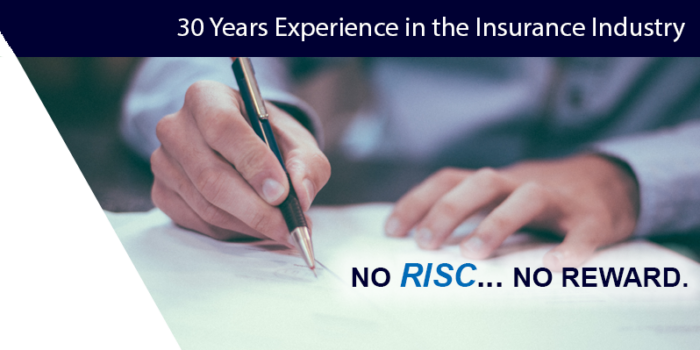 experience in insurance industry hands writing on paper